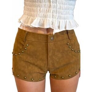 NEW SKY TO MOON stud muffin micro shorts in sienna